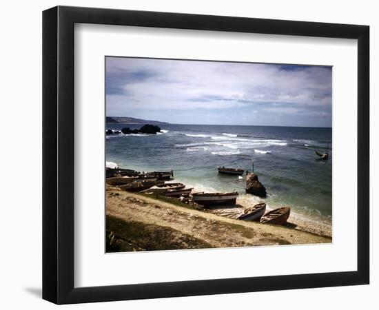 December 1946: a Fishing Fleet at Bathsheba, Barbados-Eliot Elisofon-Framed Photographic Print