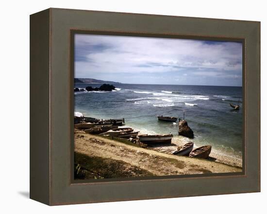 December 1946: a Fishing Fleet at Bathsheba, Barbados-Eliot Elisofon-Framed Premier Image Canvas