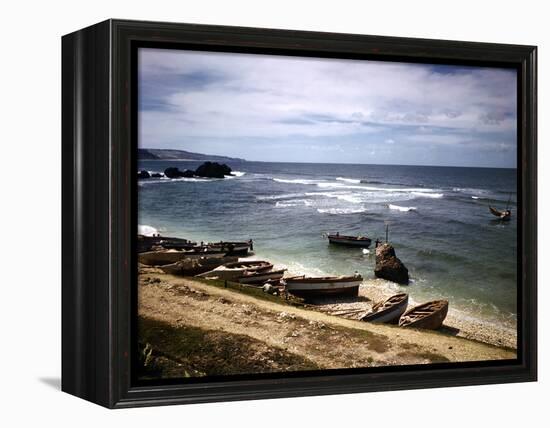 December 1946: a Fishing Fleet at Bathsheba, Barbados-Eliot Elisofon-Framed Premier Image Canvas