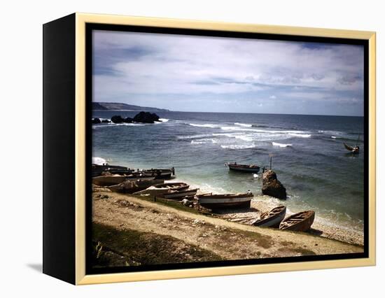 December 1946: a Fishing Fleet at Bathsheba, Barbados-Eliot Elisofon-Framed Premier Image Canvas