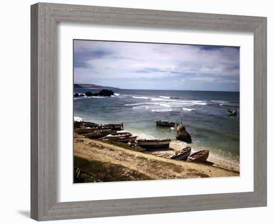 December 1946: a Fishing Fleet at Bathsheba, Barbados-Eliot Elisofon-Framed Photographic Print