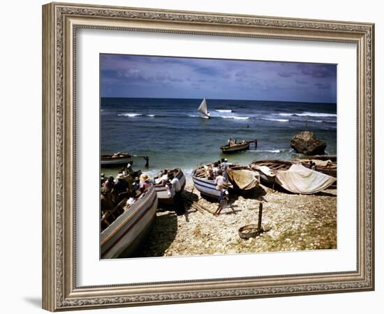 December 1946: a Fishing Fleet at Bathsheba, Barbados-Eliot Elisofon-Framed Photographic Print