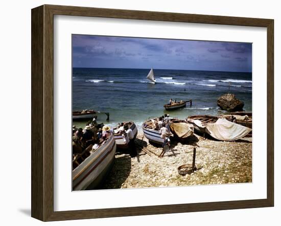 December 1946: a Fishing Fleet at Bathsheba, Barbados-Eliot Elisofon-Framed Photographic Print