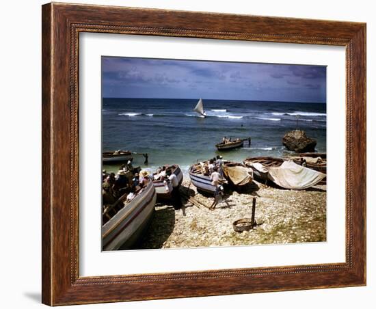 December 1946: a Fishing Fleet at Bathsheba, Barbados-Eliot Elisofon-Framed Photographic Print