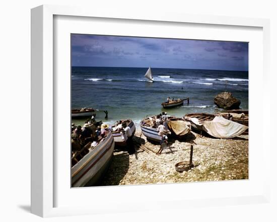 December 1946: a Fishing Fleet at Bathsheba, Barbados-Eliot Elisofon-Framed Photographic Print