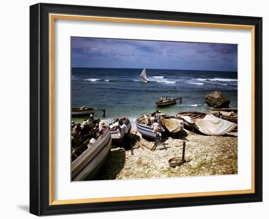 December 1946: a Fishing Fleet at Bathsheba, Barbados-Eliot Elisofon-Framed Photographic Print