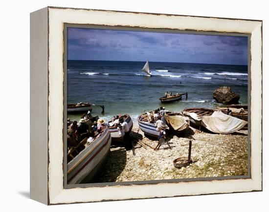 December 1946: a Fishing Fleet at Bathsheba, Barbados-Eliot Elisofon-Framed Premier Image Canvas