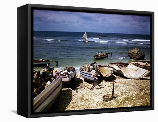 December 1946: a Fishing Fleet at Bathsheba, Barbados-Eliot Elisofon-Framed Premier Image Canvas