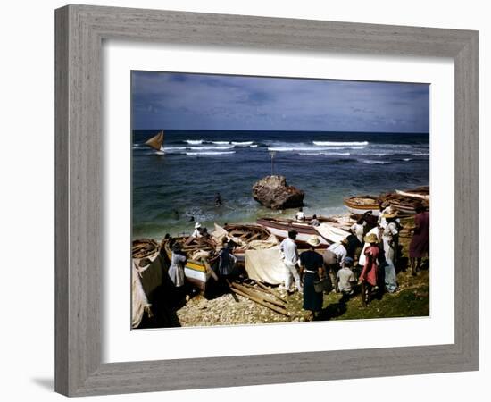 December 1946: a Fishing Fleet in Bathsheba, Barbados-Eliot Elisofon-Framed Photographic Print