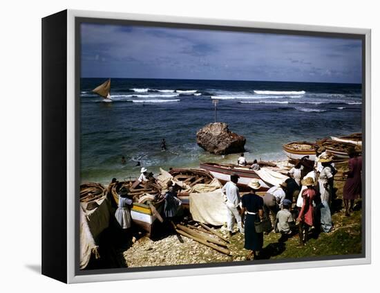 December 1946: a Fishing Fleet in Bathsheba, Barbados-Eliot Elisofon-Framed Premier Image Canvas