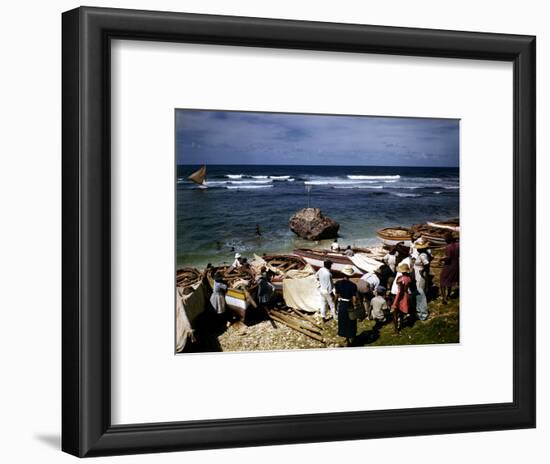 December 1946: a Fishing Fleet in Bathsheba, Barbados-Eliot Elisofon-Framed Photographic Print