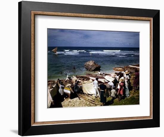 December 1946: a Fishing Fleet in Bathsheba, Barbados-Eliot Elisofon-Framed Photographic Print