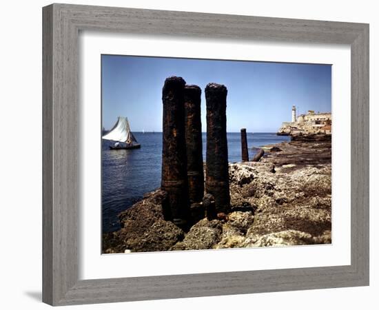 December 1946: a Ship Channel Connecting the Gulf of Mexico and Havana Harbor, Cuba-Eliot Elisofon-Framed Photographic Print