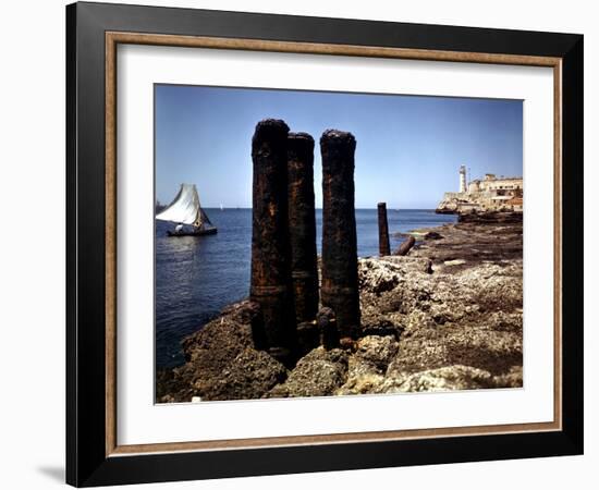 December 1946: a Ship Channel Connecting the Gulf of Mexico and Havana Harbor, Cuba-Eliot Elisofon-Framed Photographic Print