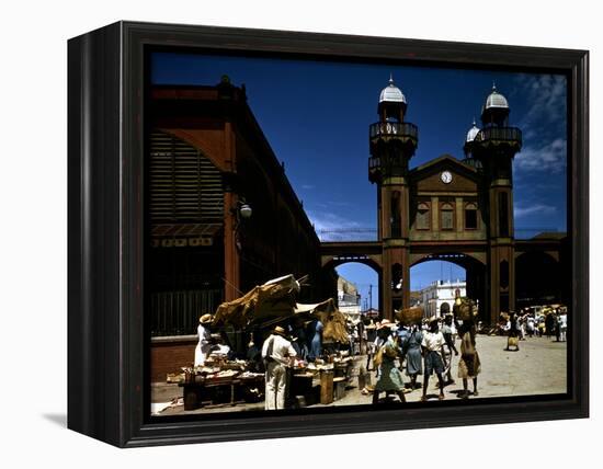 December 1946: an Open Air Market in Port Au Prince, Haiti-Eliot Elisofon-Framed Premier Image Canvas