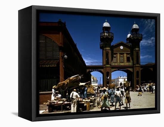 December 1946: an Open Air Market in Port Au Prince, Haiti-Eliot Elisofon-Framed Premier Image Canvas