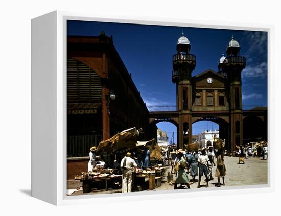 December 1946: an Open Air Market in Port Au Prince, Haiti-Eliot Elisofon-Framed Premier Image Canvas