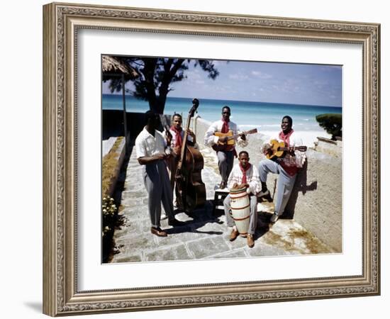 December 1946: Band at the Kastillito Club in Veradero Beach Hotel, Cuba-Eliot Elisofon-Framed Photographic Print