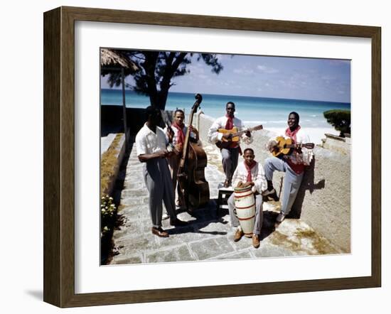 December 1946: Band at the Kastillito Club in Veradero Beach Hotel, Cuba-Eliot Elisofon-Framed Photographic Print