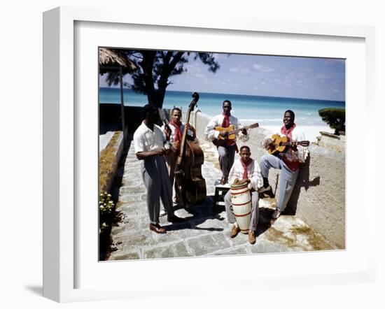 December 1946: Band at the Kastillito Club in Veradero Beach Hotel, Cuba-Eliot Elisofon-Framed Photographic Print