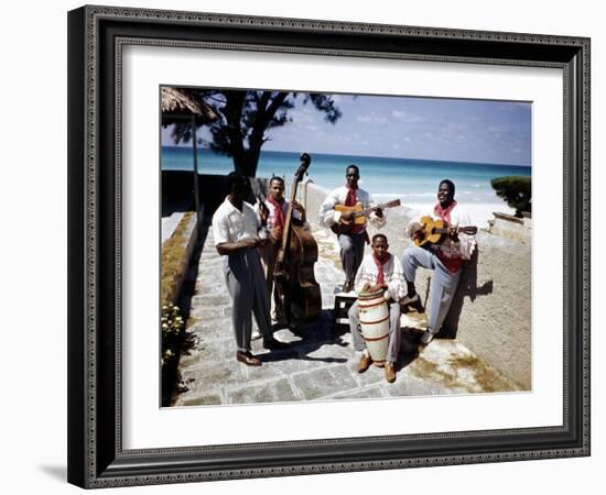 December 1946: Band at the Kastillito Club in Veradero Beach Hotel, Cuba-Eliot Elisofon-Framed Photographic Print