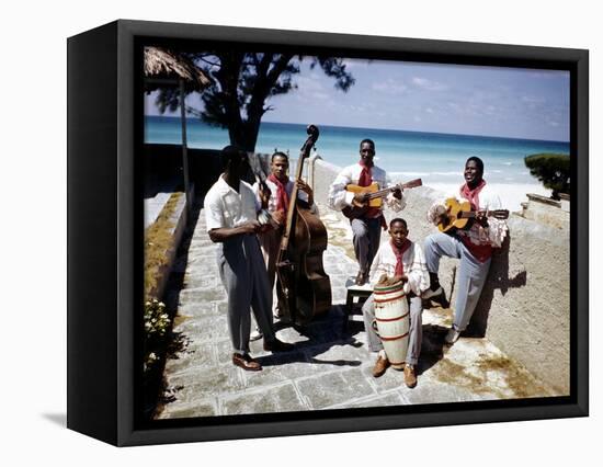 December 1946: Band at the Kastillito Club in Veradero Beach Hotel, Cuba-Eliot Elisofon-Framed Premier Image Canvas