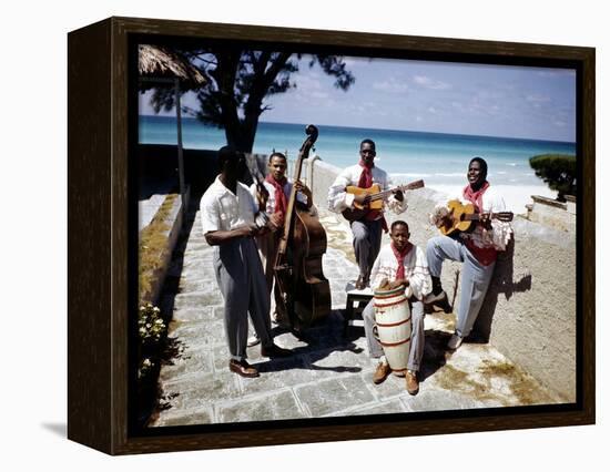 December 1946: Band at the Kastillito Club in Veradero Beach Hotel, Cuba-Eliot Elisofon-Framed Premier Image Canvas
