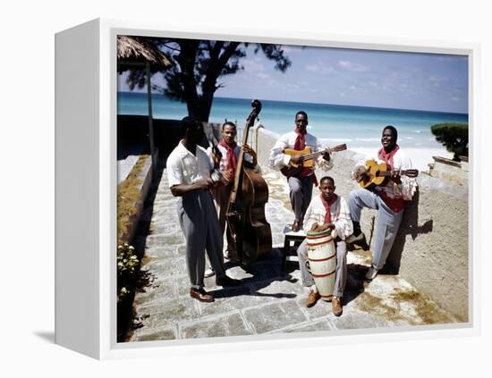 December 1946: Band at the Kastillito Club in Veradero Beach Hotel, Cuba-Eliot Elisofon-Framed Premier Image Canvas