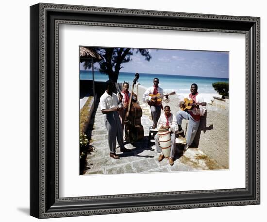 December 1946: Band at the Kastillito Club in Veradero Beach Hotel, Cuba-Eliot Elisofon-Framed Photographic Print