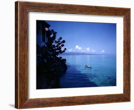 December 1946: Boaters in Montego Bay Seen from Casablance, Jamaica-Eliot Elisofon-Framed Photographic Print