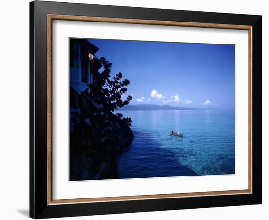 December 1946: Boaters in Montego Bay Seen from Casablance, Jamaica-Eliot Elisofon-Framed Photographic Print