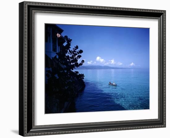 December 1946: Boaters in Montego Bay Seen from Casablance, Jamaica-Eliot Elisofon-Framed Photographic Print