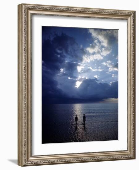 December 1946: Children Wading in the Water During a Late Afternoon Storm at Montego Bay, Jamaica-Eliot Elisofon-Framed Photographic Print