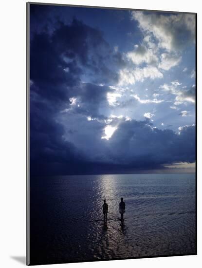 December 1946: Children Wading in the Water During a Late Afternoon Storm at Montego Bay, Jamaica-Eliot Elisofon-Mounted Photographic Print