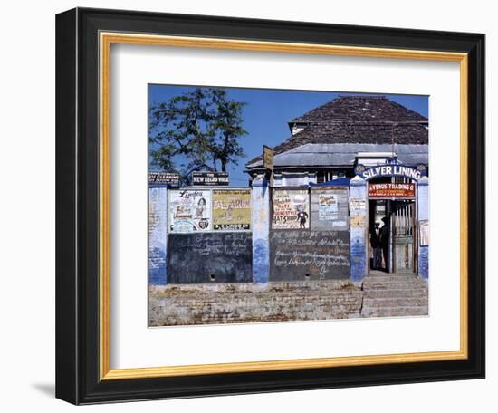 December 1946: Entrance to the Silver Lining Cafe in Jamaica-Eliot Elisofon-Framed Photographic Print