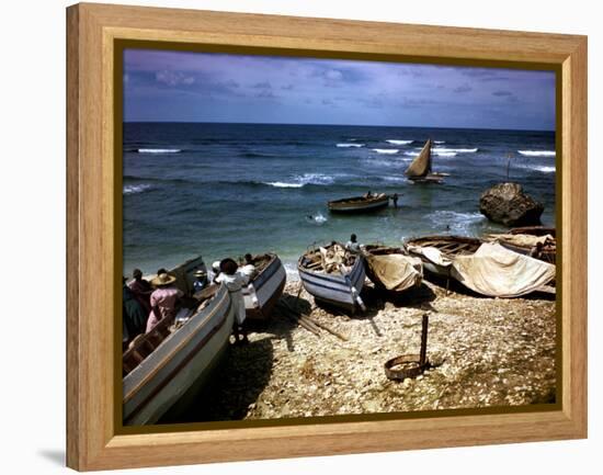 December 1946: Fishing Fleet at Bathsheba, Barbados-Eliot Elisofon-Framed Premier Image Canvas