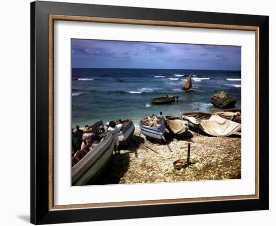December 1946: Fishing Fleet at Bathsheba, Barbados-Eliot Elisofon-Framed Photographic Print