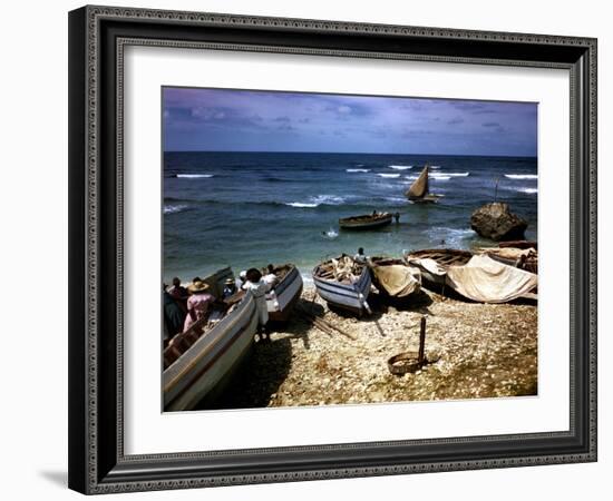 December 1946: Fishing Fleet at Bathsheba, Barbados-Eliot Elisofon-Framed Photographic Print