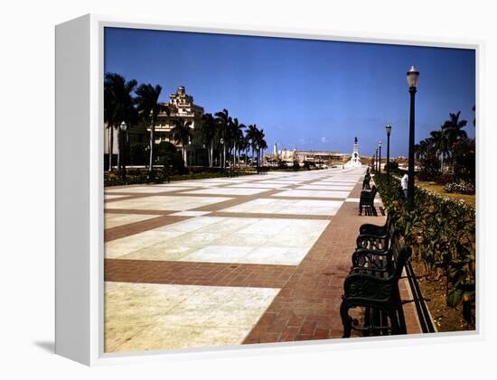 December 1946: Pathway to El Morro Castle in Havana, Cuba-Eliot Elisofon-Framed Premier Image Canvas