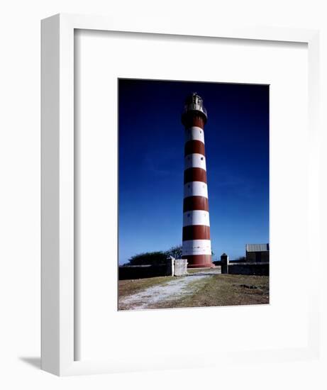 December 1946: Red and White Lighthouse in Barbados-Eliot Elisofon-Framed Photographic Print