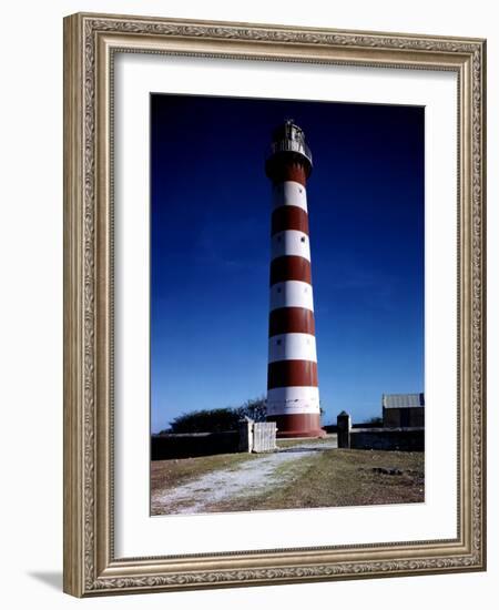 December 1946: Red and White Lighthouse in Barbados-Eliot Elisofon-Framed Photographic Print