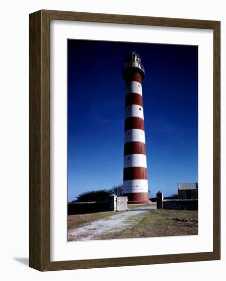 December 1946: Red and White Lighthouse in Barbados-Eliot Elisofon-Framed Photographic Print