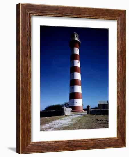 December 1946: Red and White Lighthouse in Barbados-Eliot Elisofon-Framed Photographic Print