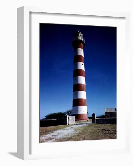 December 1946: Red and White Lighthouse in Barbados-Eliot Elisofon-Framed Photographic Print