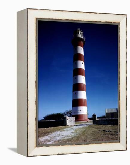 December 1946: Red and White Lighthouse in Barbados-Eliot Elisofon-Framed Premier Image Canvas