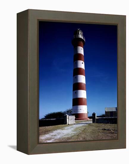 December 1946: Red and White Lighthouse in Barbados-Eliot Elisofon-Framed Premier Image Canvas