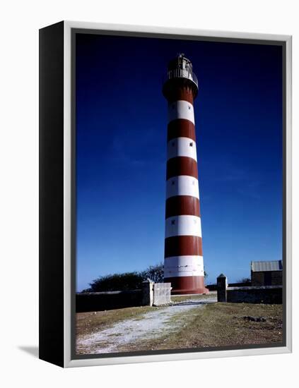 December 1946: Red and White Lighthouse in Barbados-Eliot Elisofon-Framed Premier Image Canvas