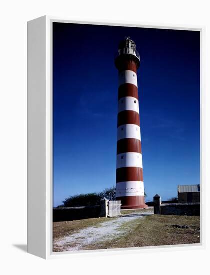 December 1946: Red and White Lighthouse in Barbados-Eliot Elisofon-Framed Premier Image Canvas