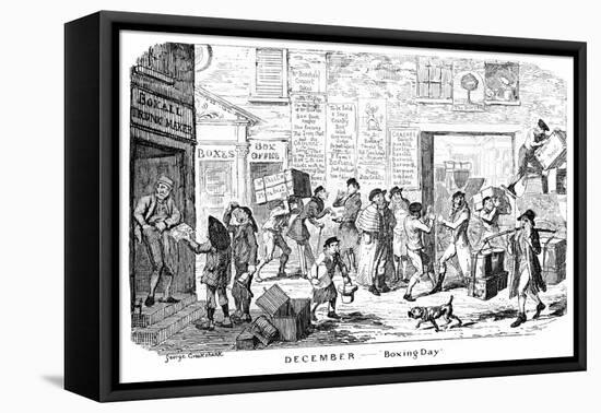 December - Boxing Day, 19th Century-George Cruikshank-Framed Premier Image Canvas