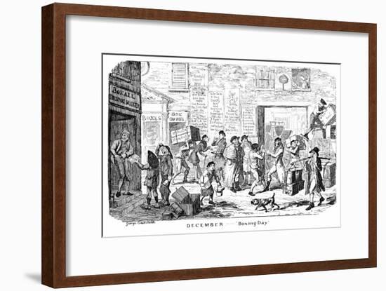 December - Boxing Day, 19th Century-George Cruikshank-Framed Giclee Print